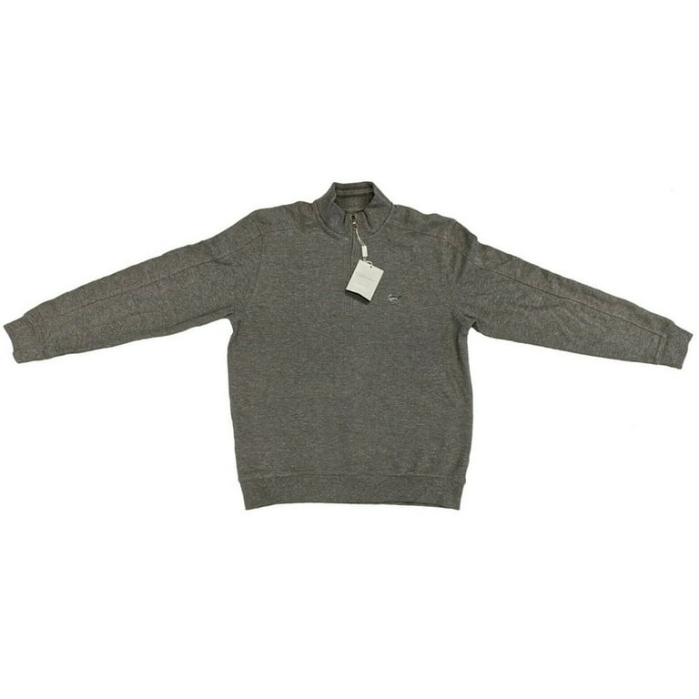 Greg Norman Men s 1 4 Zip Pullover Sweater Grey Heather M