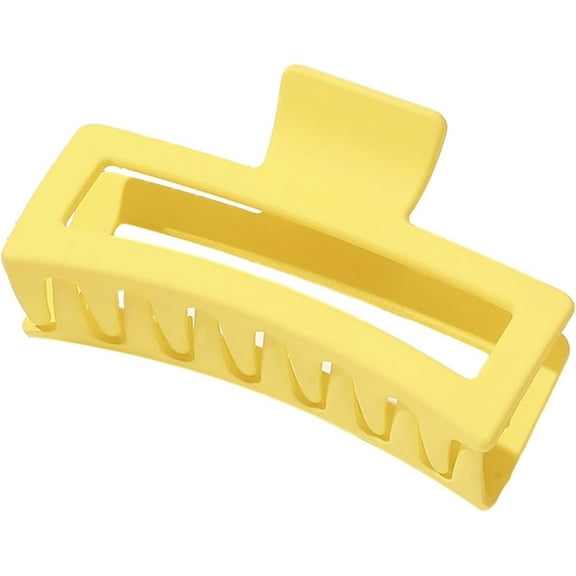 Non-slip Hair Accessory Women Clip Elegant Rectangle Clips Matte Plastic Hairpin Extra Large Claw for Thick Long Ladies Yellow
