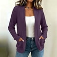 thumbnail image 2 of MaFYtyTPR Women's Open Front Cardigan Sweater Ribbed Knit Casual Tops Fall Winter Warm Long Sleeve Kintted Coats with Pockets 01-Purple XXL, 2 of 6