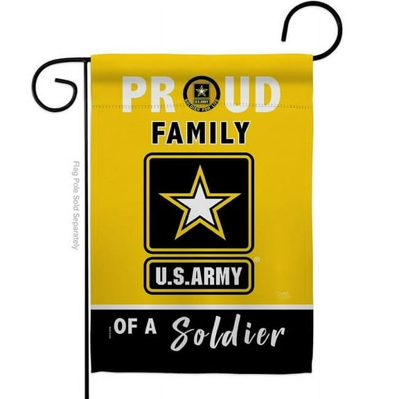 Breeze Decor  Proud Family Soldier Garden Flag Armed Forces Army 13 x 18.5 in. Double-Sided Decorative Vertical Flags for House Decoration Banner Yard Gift