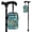 Colorful Butterfly Teal, variant on COEQINE Forearm Crutch Bag Walking Cane Accesories Grey White Polka Dot Elbow Crutch Storage Organizer, 2 Zippered Pockets, Lightweight, Hands-Free, for Adults & Seniors