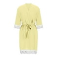 thumbnail image 4 of qolati Women's Satin Robe Silk Kimonos Bathrobe Lace Trim Knee Length Bridesmaids Wedding Bridal Party Loungewear Sleepwear, 4 of 6