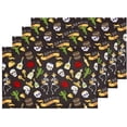 thumbnail image 5 of EREHome Set de 4 Sets de Table Crâne Dansant 12x18 Pouces, 5 of 5