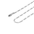 thumbnail image 3 of 10K White Gold Figaro Chain Necklace for Men and Women â€“ Measures 2 mm Thick and 22 Inches Length, 3 of 7