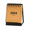 thumbnail image 4 of Colaxi 2024 Calendar Mini Desk Calendar,Portable,Ornaments,Standing Flip Desktop Calendar,Twin Wire Binding Calendar for Home Office Black Cowhide, 4 of 10