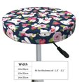 thumbnail image 4 of KLL Rabbit And Rose Round Bar Chair Cushion Cover 12 inch ,Bar Stool Protector with Elastic, Soft Washable, 4 of 6