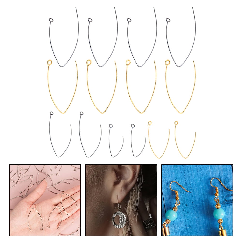5 Beautiful Pair Jewellery Long Silver Earring Hooks - (33mmx14mm)