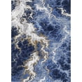 thumbnail image 2 of HR Abstract Rugs Boho abrash Rugs Thunder Theme Navy Blue Gold and Multi Color Luxury Livingroom Carpet Thick Pile and Ultra Soft Non-Shedding Rug, 2 of 7