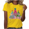 thumbnail image 2 of Fiudx Camisetas para Mujer Mujer Verano Ocio Moda Estampado de Flores Cuello Redondo Manga Corta Top/Camisa, 2 of 4