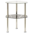 thumbnail image 1 of vidaXL 2-Tier Side Table Transparent & Black 38x38x50cm Tempered Glass, 1 of 5