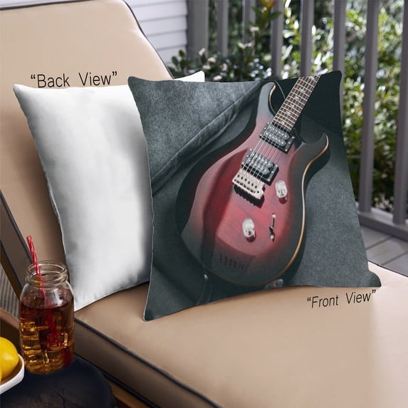 Ahgly Company Music Guitar Outdoor Throw Pillow, 18 inch by 18 inch