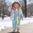 thumbnail image 2 of Tiweut Girls Outfits Set Boys Winter Coat Hooded Kids Thicken Windproof Zipper Warm Suspender Pants Suit,4-5 Y, 2 of 5