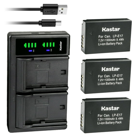 Kastar 3-Pack Battery and LTD2 USB Charger Replacement for Saramonic VmicLink5 HiFi Wireless Microphone Systems