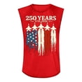 thumbnail image 3 of GrmtClth 250 Anniversary Usa Tank Top Independence Day American Flag Print Shirt Fashion Sleeveless T-Shirts Trendy Round Neck Blouse Red 3XL, 3 of 3
