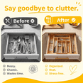 thumbnail image 3 of CHITOOMA Wood Bamboo Kitchen Drawer Organizer,Expandable Silverware Holder,Adjustable Kitchen Utensil Tray,for Forks, Spoons and Knives,8 Slots,Medium, 3 of 10