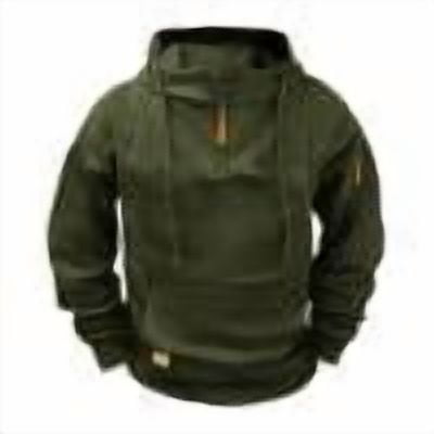 Taqqpue Men Hoodies Casual Solid Color Drawstring 1/4 Zipper Hooded Sweatshirt Fall Winter Loose Fit Plus Size Pullover Tops with Pockets