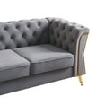 thumbnail image 5 of Chesterfield Button Tufted Velvet Sofa, 3 Seats Upholstered Couch With Gold Metal Legs For Living Room Office Apartment, 5 of 11