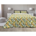 thumbnail image 1 of Blossom Comforter & Sham Bedding Set, Rose Bouquet Branches Gardening Spring Buds Fragrance Motif on Plain, 3 pcs Duvet Set Microfiber Filling Quilt, 5 Sizes, Yellow Green Dark Peach, by Ambesonne, 1 of 4