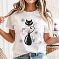 thumbnail image 3 of Retro Atomic Kitschy Cat V-Neck T-Shirt Sizes S-5XL Goldengate, 3 of 5