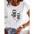 thumbnail image 3 of Blusa Yzk de manga corta con cuello redondo para mujer, camiseta informal con estampado de amor, transpirable, fresca, bonita, para verano, 2024, 3 of 5