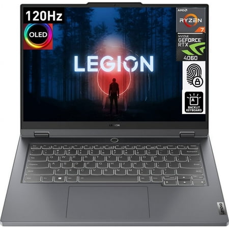 Lenovo Legion Slim 5 OLED Gaming Laptop 14.5in 120 Hz 2.8K (AMD Ryzen 7 7840HS, GeForce RTX 4060 8GB, 16GB LPDDR5X 6400MHz RAM, 2TB PCIe SSD, Backlit KYB, FP Reader, Win 11 Home)