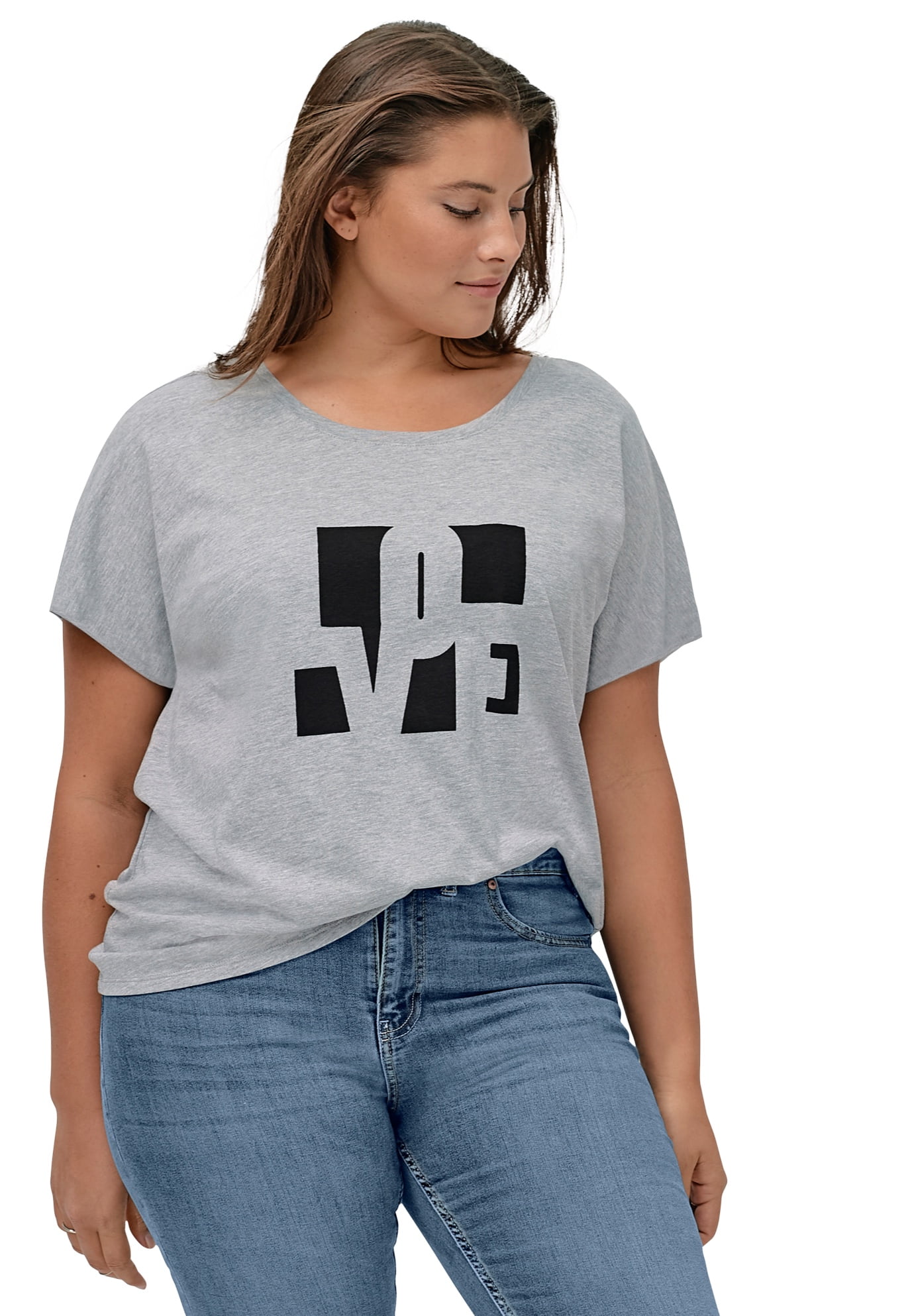 ellos Women's Plus Size Love Tee Shirt 