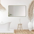 thumbnail image 6 of Nettuno 48" Rectangle Bathroom/Vanity Brushed Gold Aluminum Framed Wall Mirror, 6 of 15
