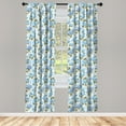 thumbnail image 2 of Ambesonne Bridal 4-Panel Curtains, Hydrangea Flowers Swirls, 56"x95", Pale Blue Reseda Green, 2 of 4
