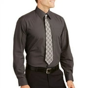 ^^big Men's Solid Dress Shirt With Match