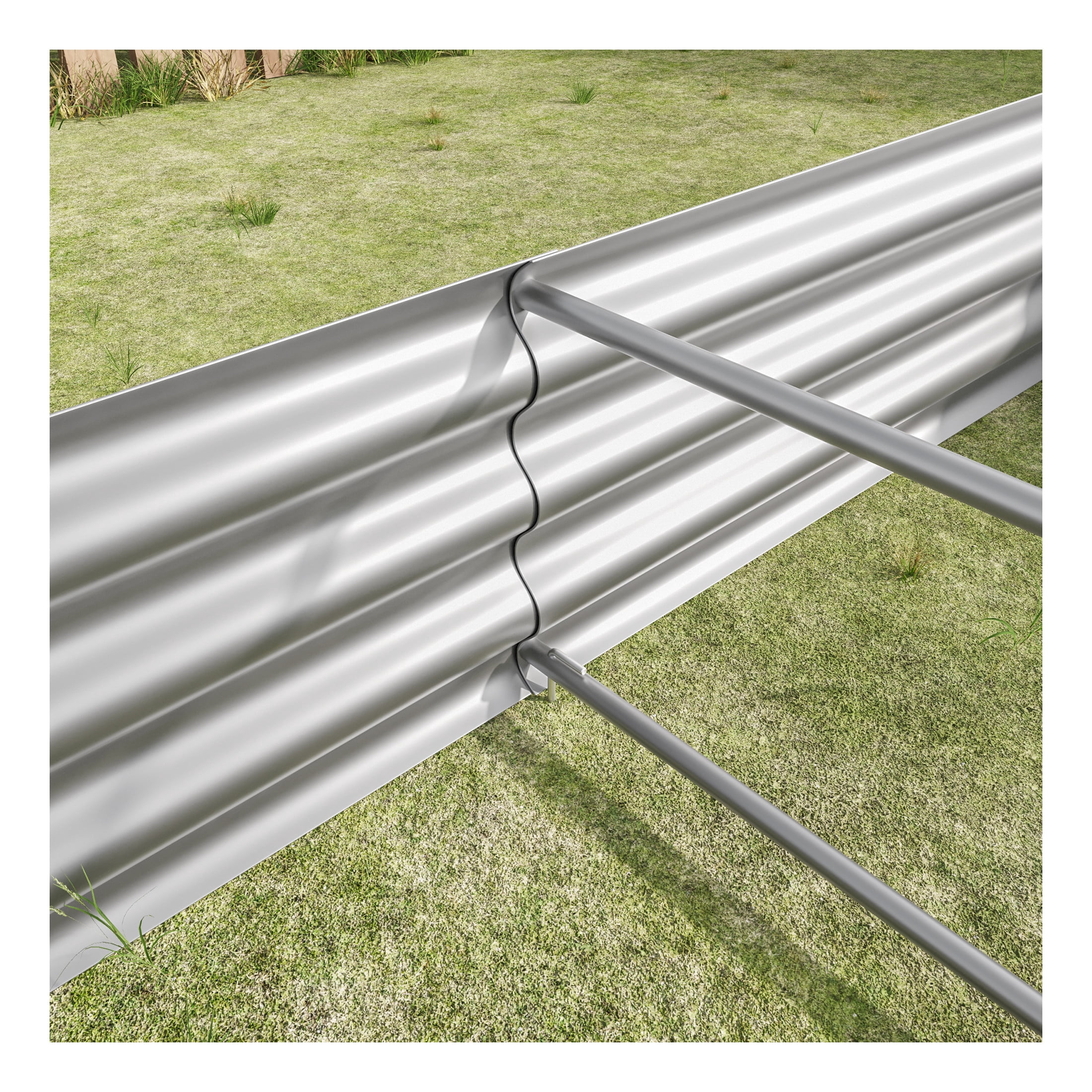 Elio Outdoor Metal 6×3×x1ft Raised Garden Bed, 6FT Planter Box, Rust-Resistant, Open Bottom, Sturdy Design for Vegetables, Flowers, Herbs, Silver