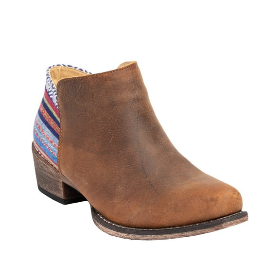 Roper Women's Serape Heel Fashion Booties Snip Toe Brown 7 M  US