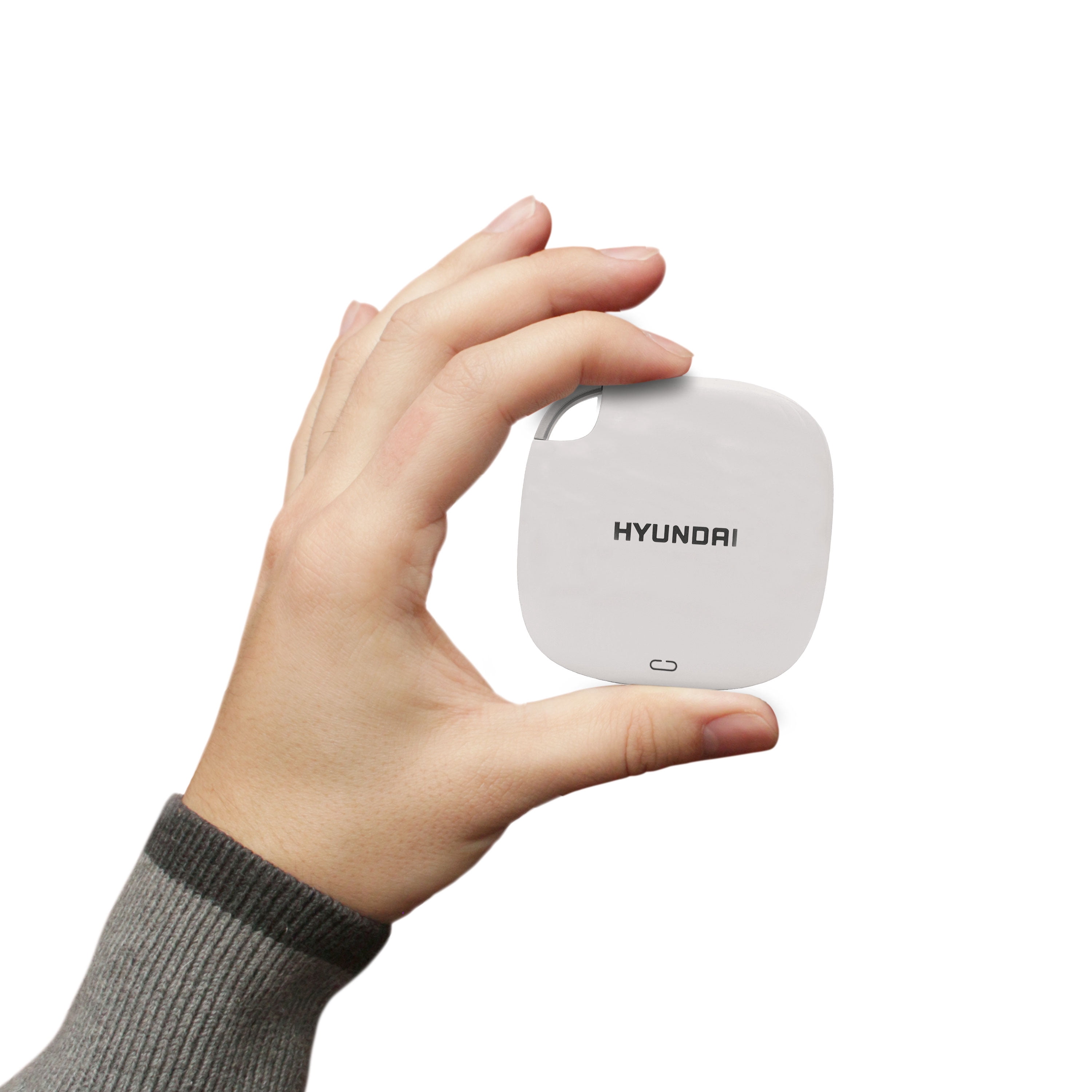 Hyundai 1TB Ultra Portable Data Storage Fast External SSD, PC/MAC/Mobile- USB-C/USB-A, Dual Cable Included, Pearl White – HTESD1024PW
