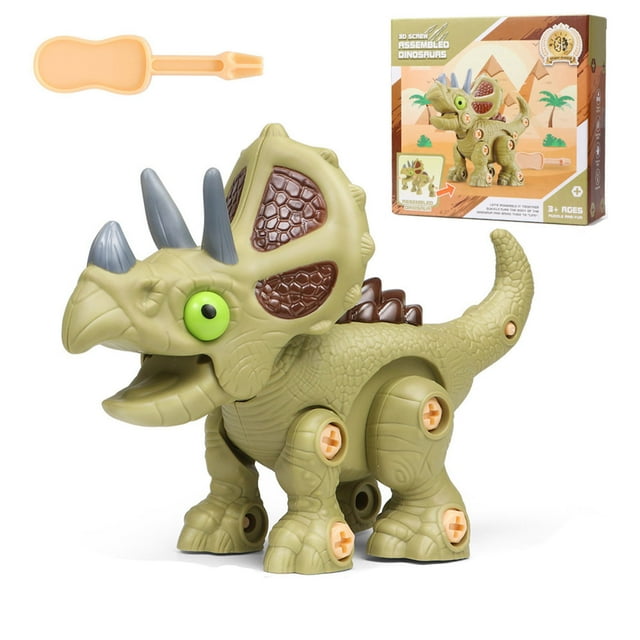 DIY Detachable Dinosaur Toy Set with Screwdriver, 4-in-1 Buildable STEM Kit for Creative Play, Safe Plastic Gift for Ages 5+