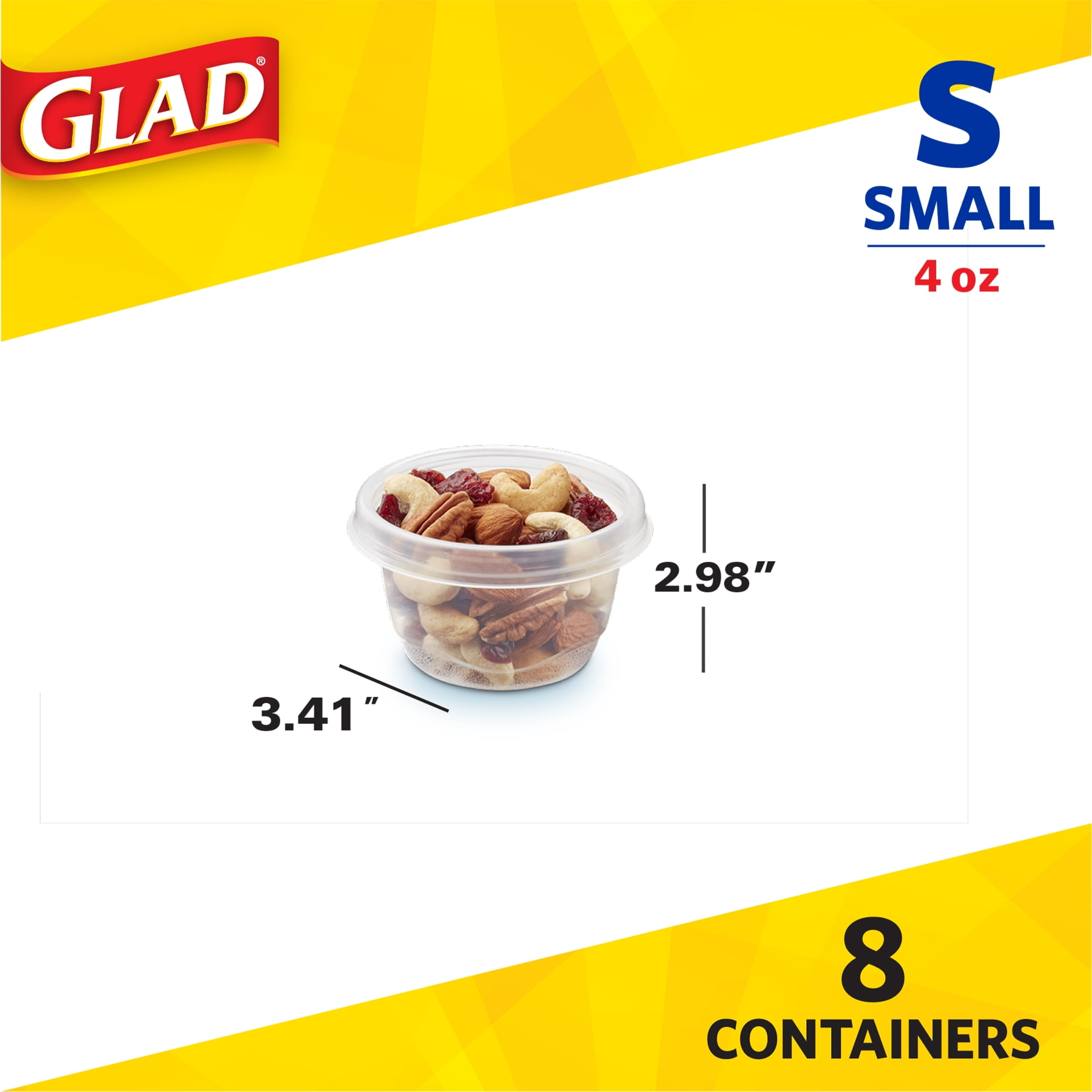 GladWare Holiday Food Storage Containers with Reversible Gift Tags, 5 Count  Medium Square Containers & Lids, 25oz | Microwave-Safe, Freezer-Safe