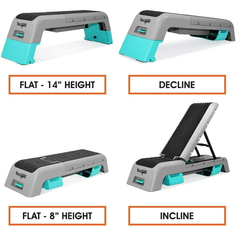 Yes4All Multifunctional Fitness Aerobic Step Platform and Aerobic Deck Blue and Grey