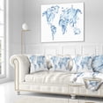 thumbnail image 3 of Designart World Map Water Splash - Abstract Map Throw Pillow - 18x18, 3 of 5