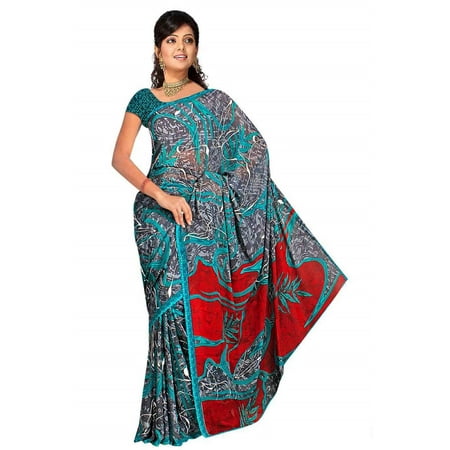 - Trisha Georgette Printed Casual Saree Sari Bellydance fabric