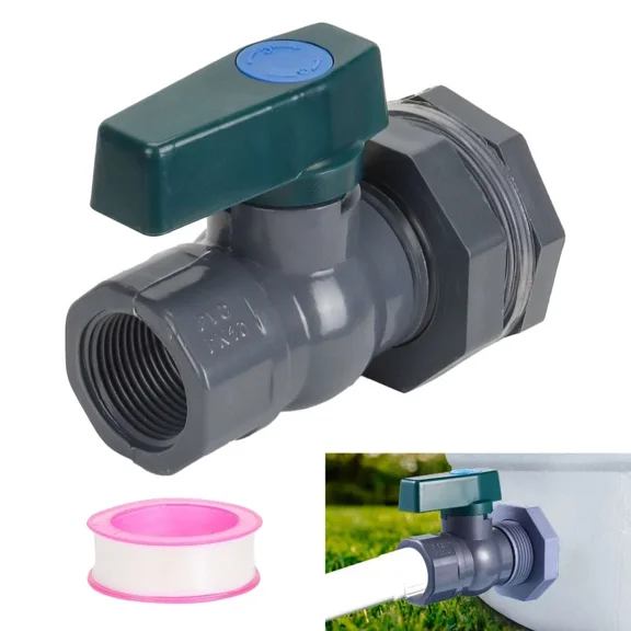 PURELY- 3/4 Inch Rain Barrel Spigot Kit - Water Barrel Pvc Garden Diverter With Bulkhead
