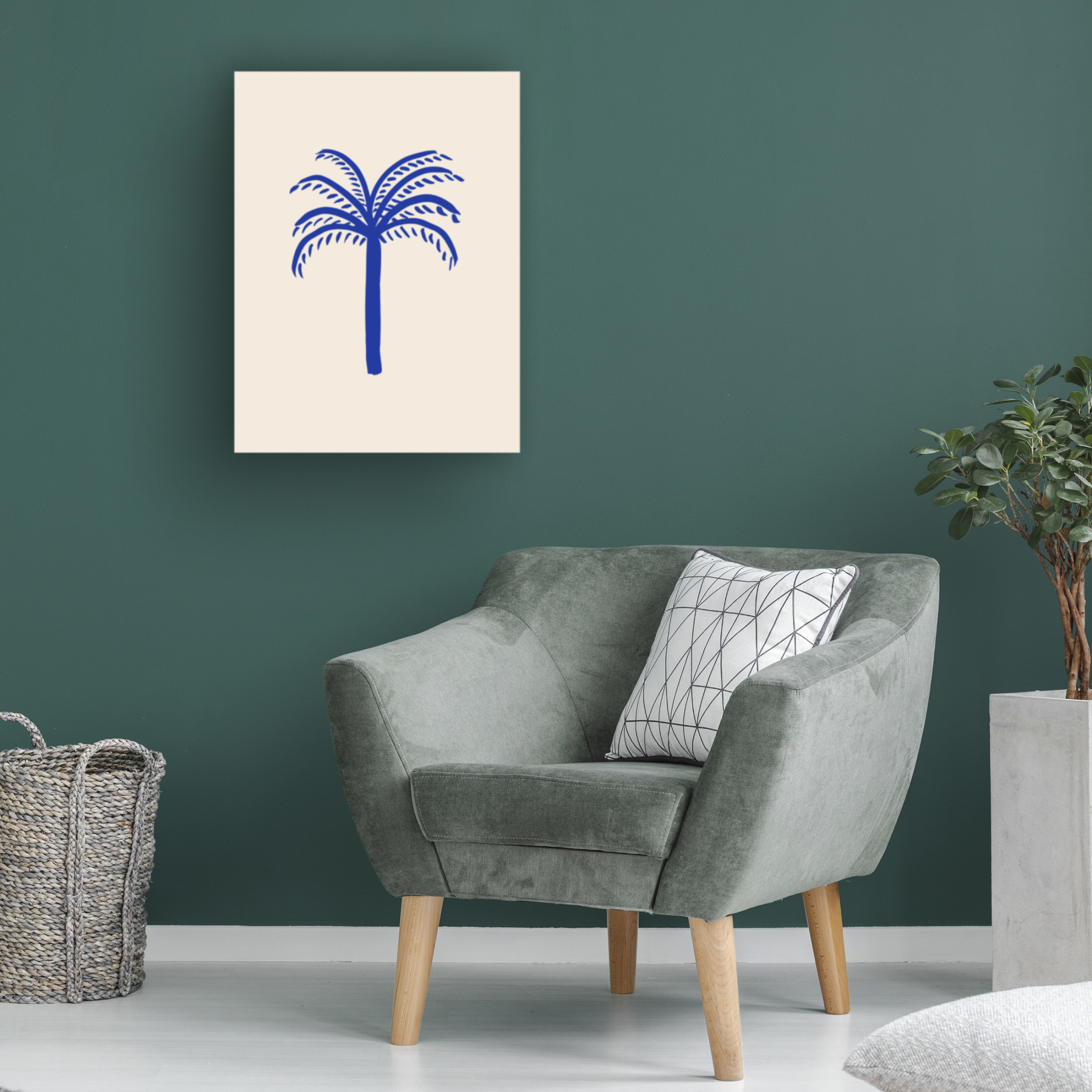 Trademark Fine Art Pictufy Studio Blue Palm Canvas Wall Art