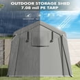 thumbnail image 4 of EastVita 7x15 FT Motorcycle Storage Sheds Portable Shed with Rolled Up Zipper Door Gray, 4 of 7