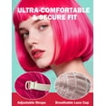thumbnail image 3 of Zewurtuw Capó de Satén Gorro de Seda para Dormir Reutilizable Doble Capa Elástico Ajustable Gorros para el Cabello Lindo Estético Mujeres Niñas-Hongo Azul, 3 of 5