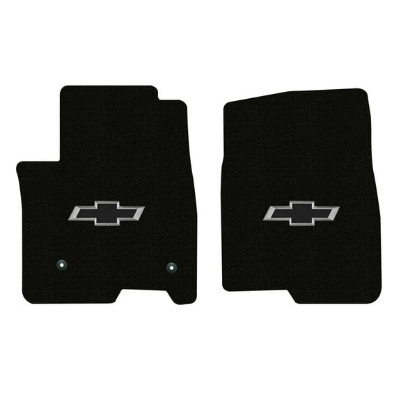Lloyd Mats LogoMat Custom-Fit 2PC Carpet Floor Mats for 2019-2026 Chevrolet Silverado 1500 Crew/Double Cab, Charcoal