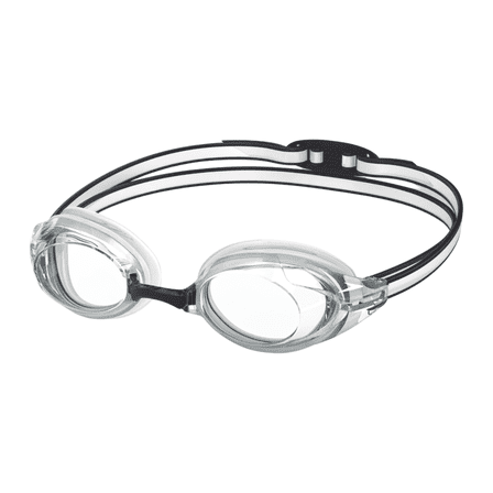 Speedo Vanquisher 3.0 Swimming Slide & Lock Nose Bridge Goggles, Clear/Black