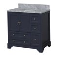 thumbnail image 3 of Madison 36" Bathroom Vanity with Marine Gray Cabinet and Carrara Marble Top, 3 of 6