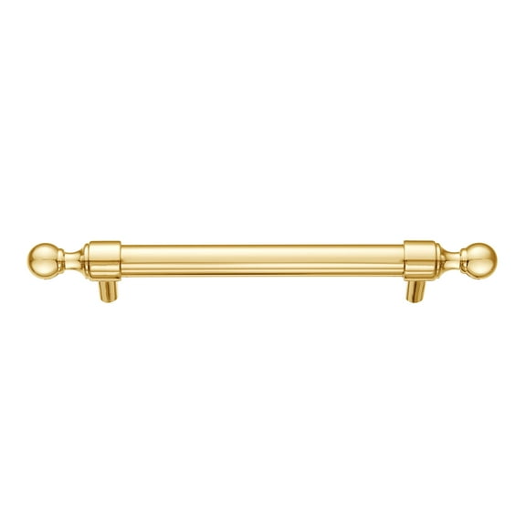 Utopia Alley Vaduz Pull Handle - Decorative Cabinet Drop Pull Handles- Vintage Cabinet Hardware with Hand Finished Polished Gold - Metal Drawer Pull Handle, 5.0" Center to Center