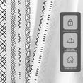 thumbnail image 3 of Boho Kitchen Curtains Black and White Geometric Modern Farmhouse Abstract Small Short 27.5" W x 39" L Window Treatment Tiers for Bedroom Living Room Bathroom 2 Panels Rod Pocket Drapes, 3 of 6