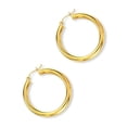 thumbnail image 2 of JewelStop 14K Yellow Gold Hoop Earrings - 5x40mm, (1/4" x 1 9/16 Inches), 2 of 6