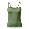 thumbnail image 6 of Thin Strap Adjustable Camisole Tops Ladies Removable Detachable Design Breathable Light Fabric Sleeveless Shirts for Travel Shopping Gym Under Blazer Tops (Green,S), 6 of 6