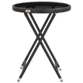 thumbnail image 3 of vidaXL Tea Table Black 23.6" Poly Rattan and Tempered Glass, 3 of 5