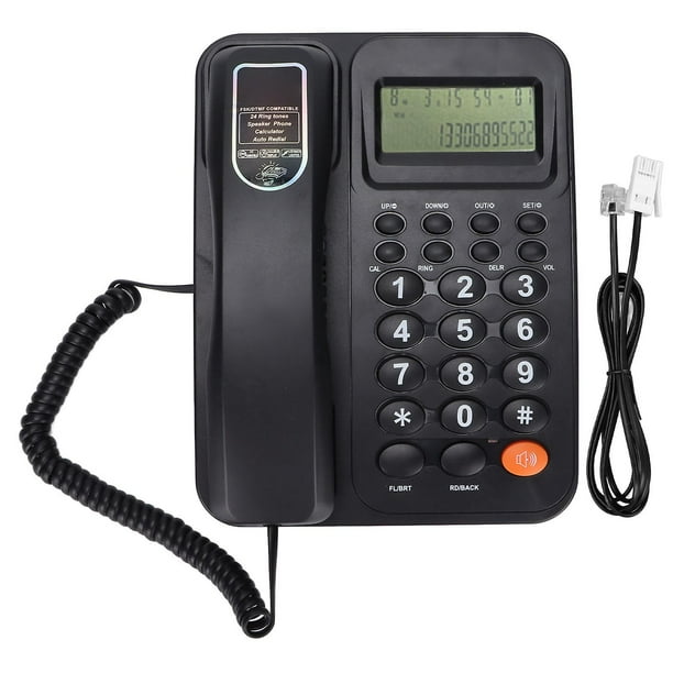 KXT2027CID Corded Phone, Caller ID, Semi-Hands-Free, 24 Ringtones, Desk Phone with Display, for Office and Hotel (Black)
